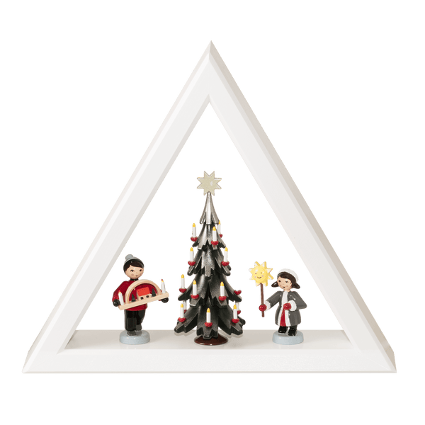 Beleuchtetes Dreieck weiß Weihnachtsbaum elektr. Ulmik