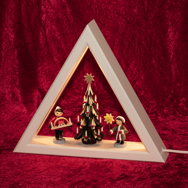 Beleuchtetes Dreieck weiß Weihnachtsbaum elektr. Ulmik