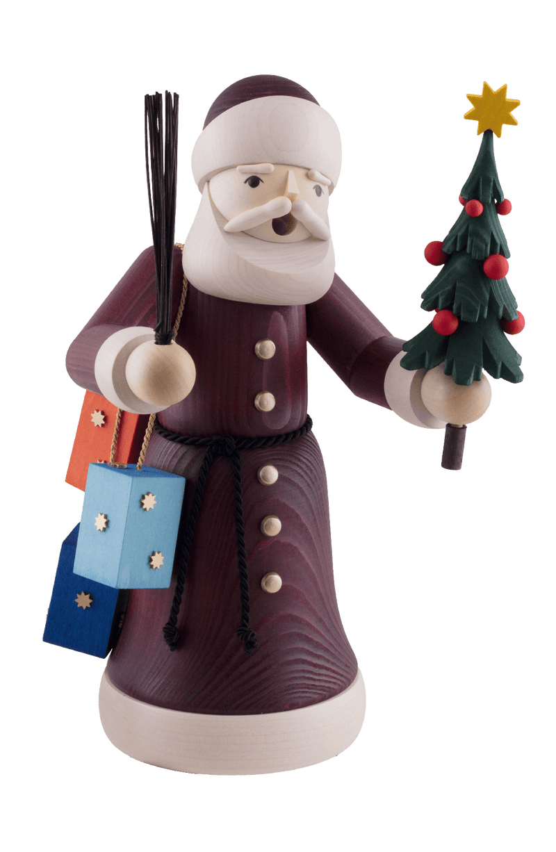 Räuchermann Weihnachtsmann mit Baum gebeizt Ulmik
