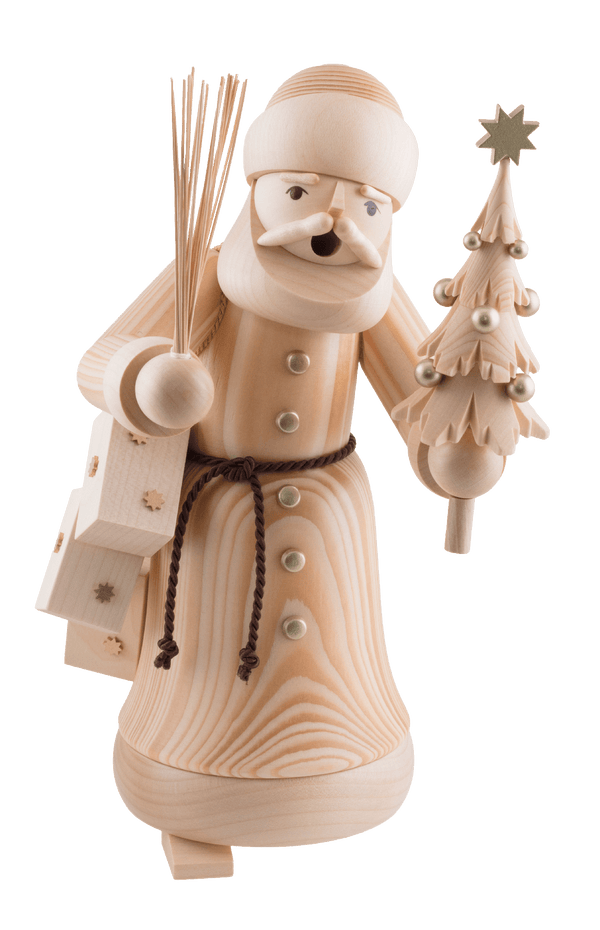 Räuchermann Weihnachtsmann mit Baum natur Ulmik