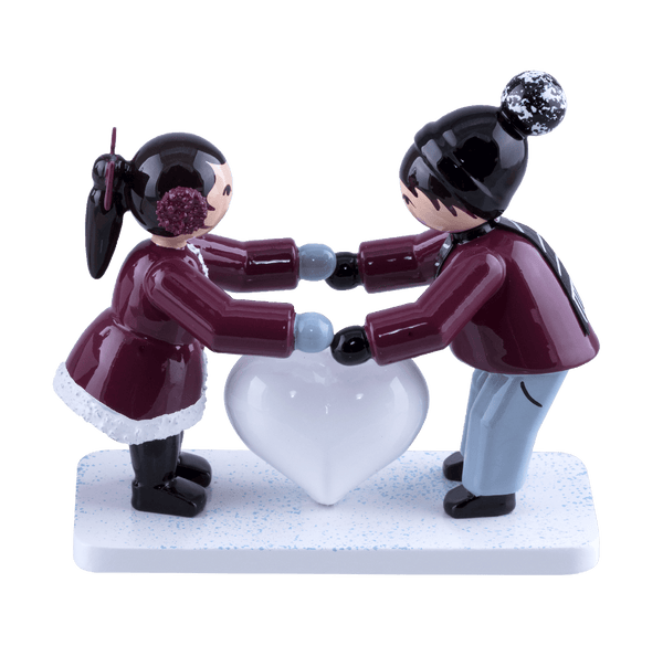 Schnee-Herzpaar lila Ulmik
