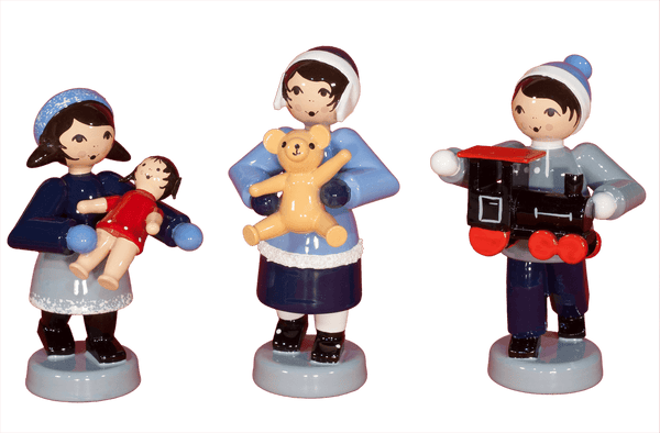 Geschenkkinder stehend 3-teilig  blau, Ulmik