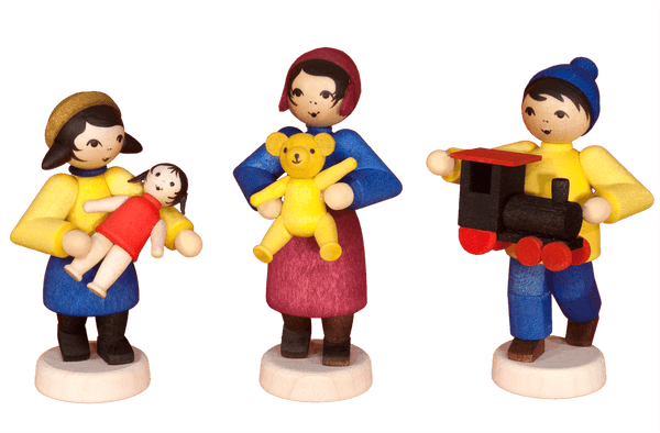 Geschenkkinder stehend 3-teilig gebeizt, Ulmik