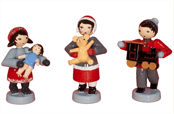 Geschenkkinder stehend 3-teilig rot, Ulmik