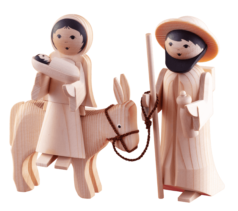 Maria und Josef auf Esel natur 13cm, Ulmik