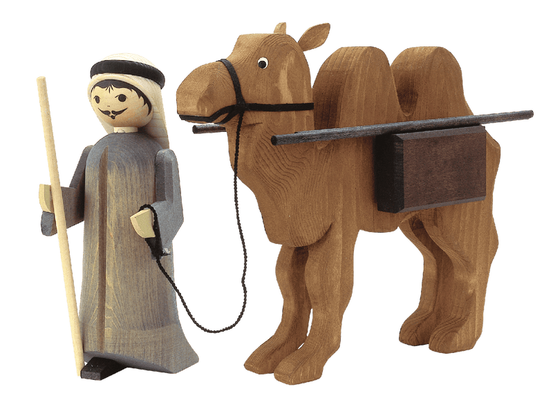 Treiber und Kamel m. Paket gebeizt 22cm, Ulmik