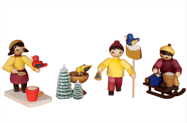 Vogelfütterung 4-teilig gebeizt, Ulmik
