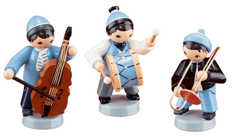Wintermusikantentrio Geige 3-teilig blau, Ulmik